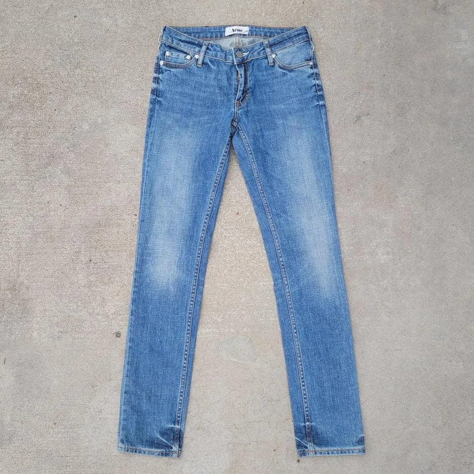 Acne Studios Men's Blue and White Jeans