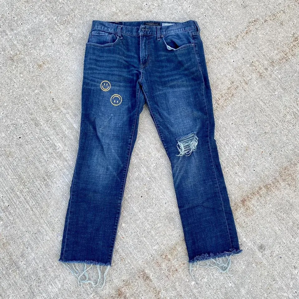 Aeropostale Men's Navy and Gold Jeans