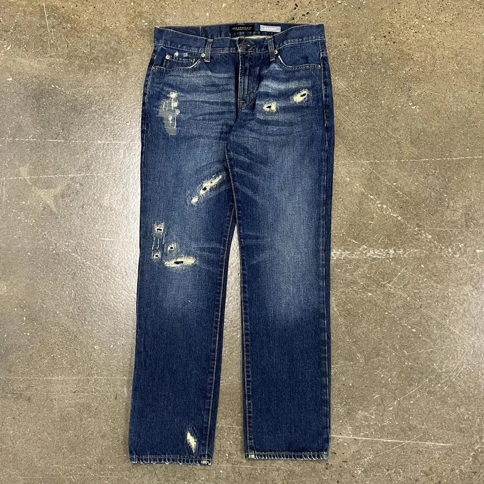 Aeropostale Men's Navy and Brown Jeans