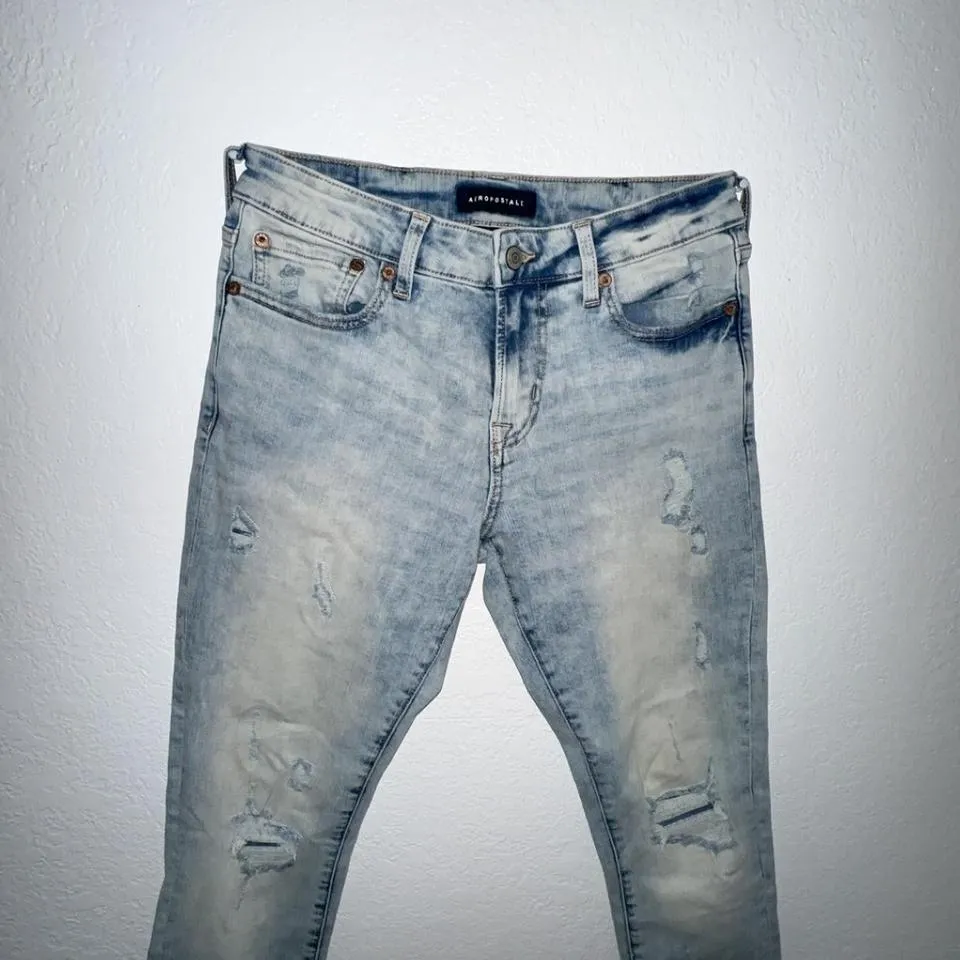 Aeropostale Men's Blue and White Jeans
