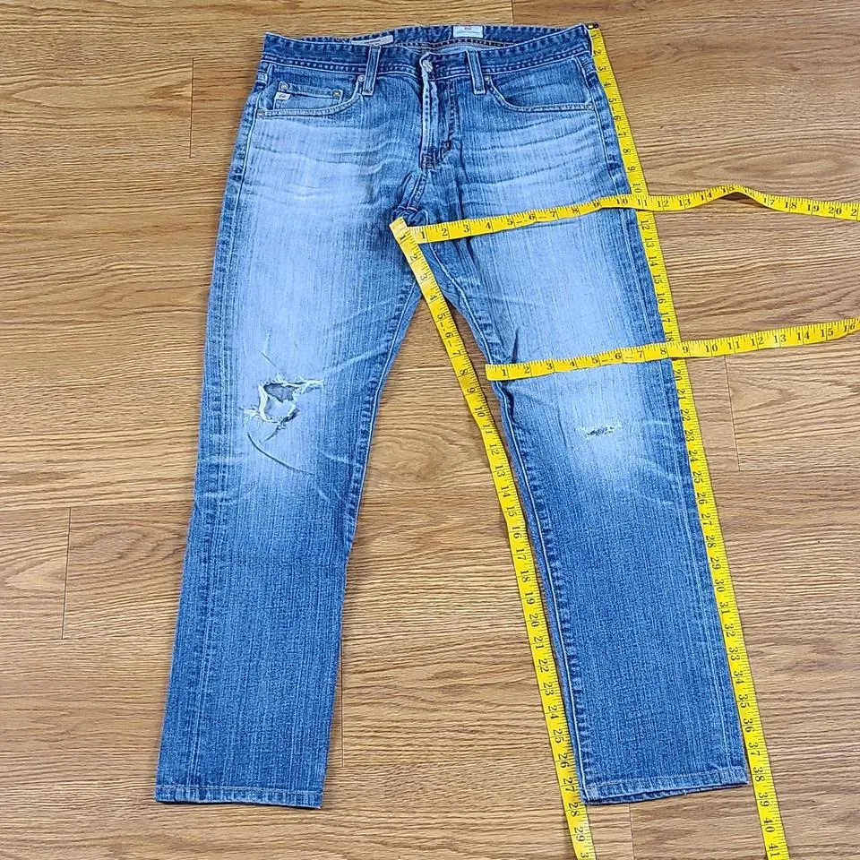 AG Jeans Men's Blue and White Jeans
