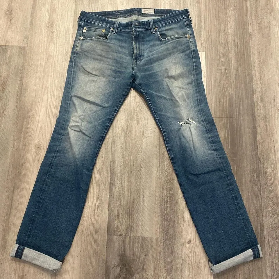 AG Jeans Men's Blue and Navy Jeans