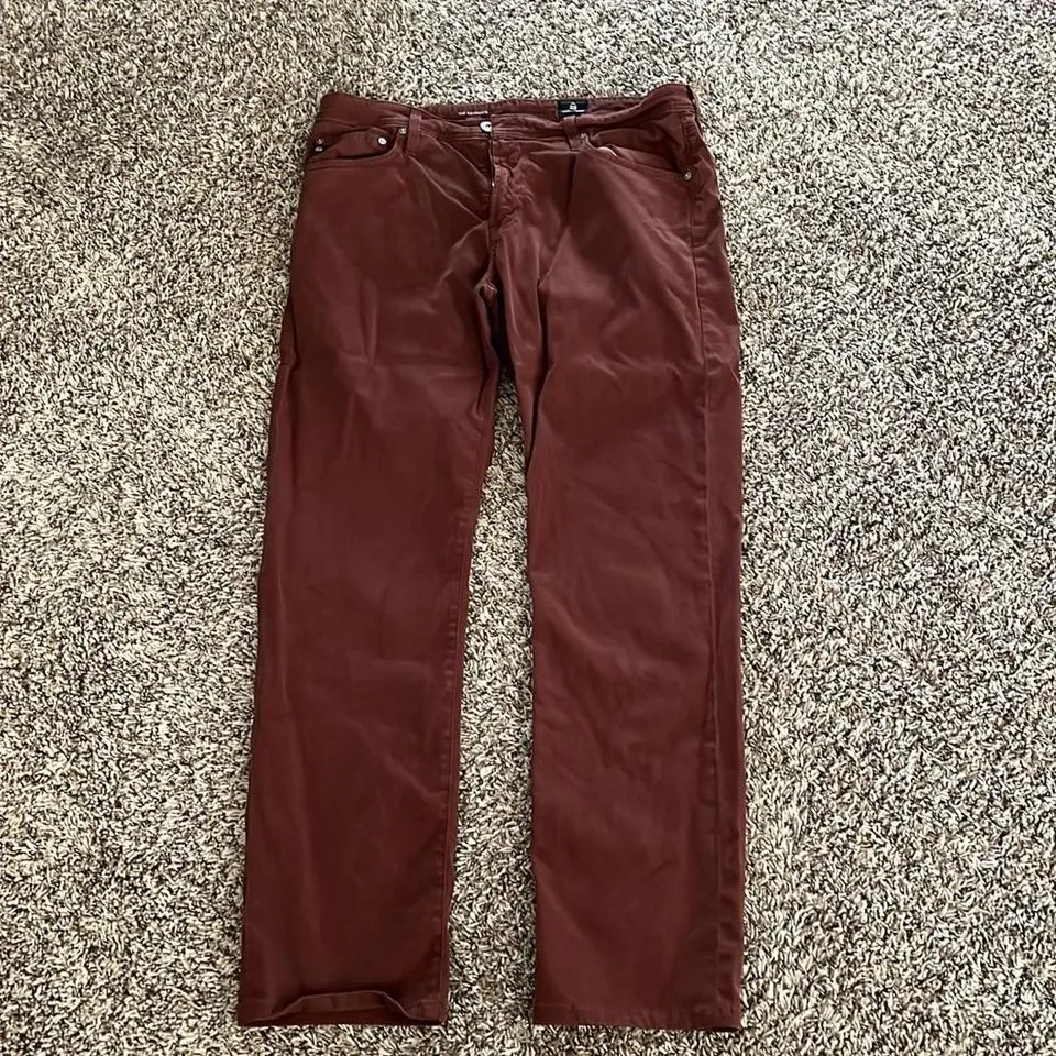AG Jeans Men's Burgundy and Red Jeans