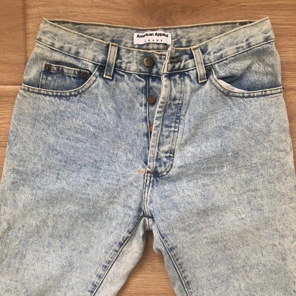 American Apparel Men's Blue and White Jeans