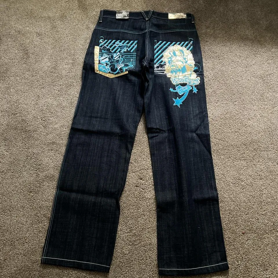 American Apparel Men's Black and Blue Jeans