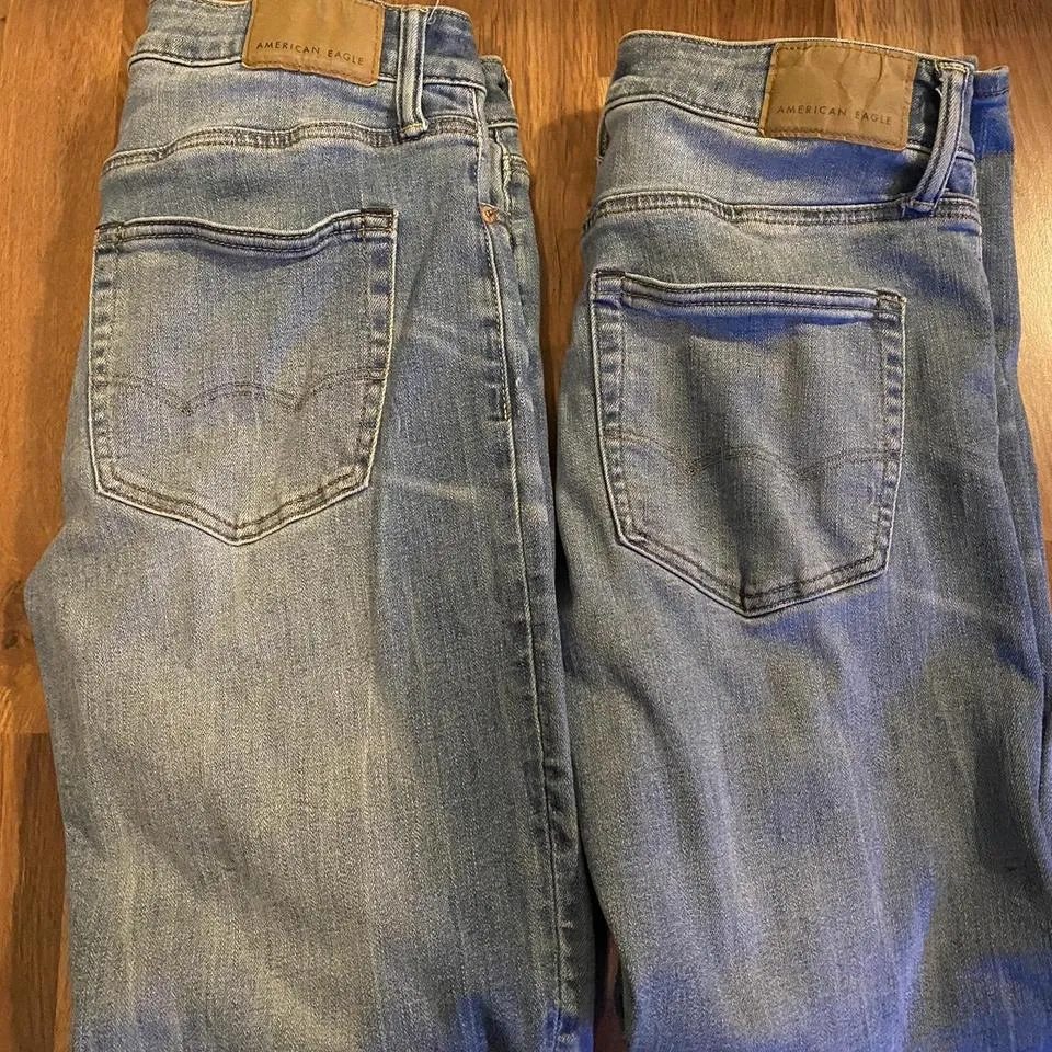American Eagle Outfitters Men's Grey and Brown Jeans