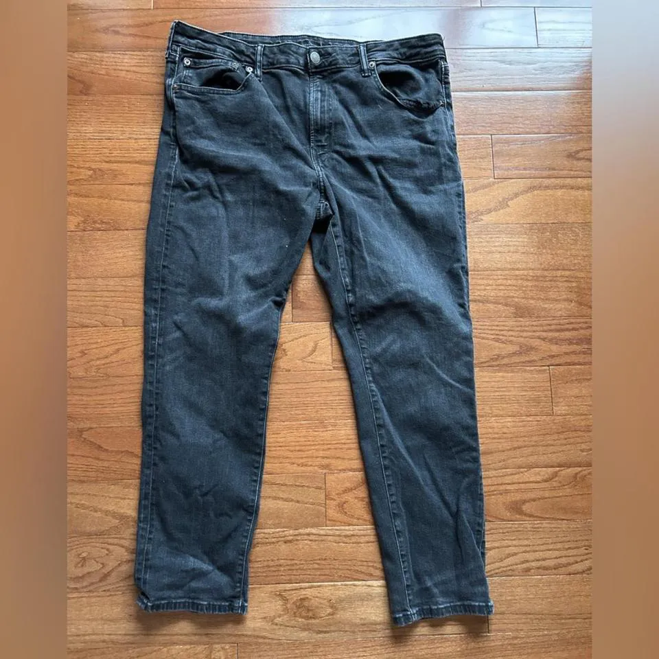 American Eagle Outfitters Men's Black and Grey Jeans