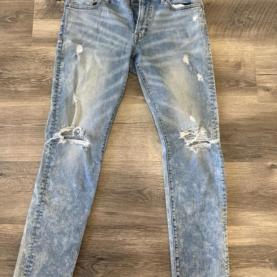 American Eagle Outfitters Men's Blue and Grey Jeans