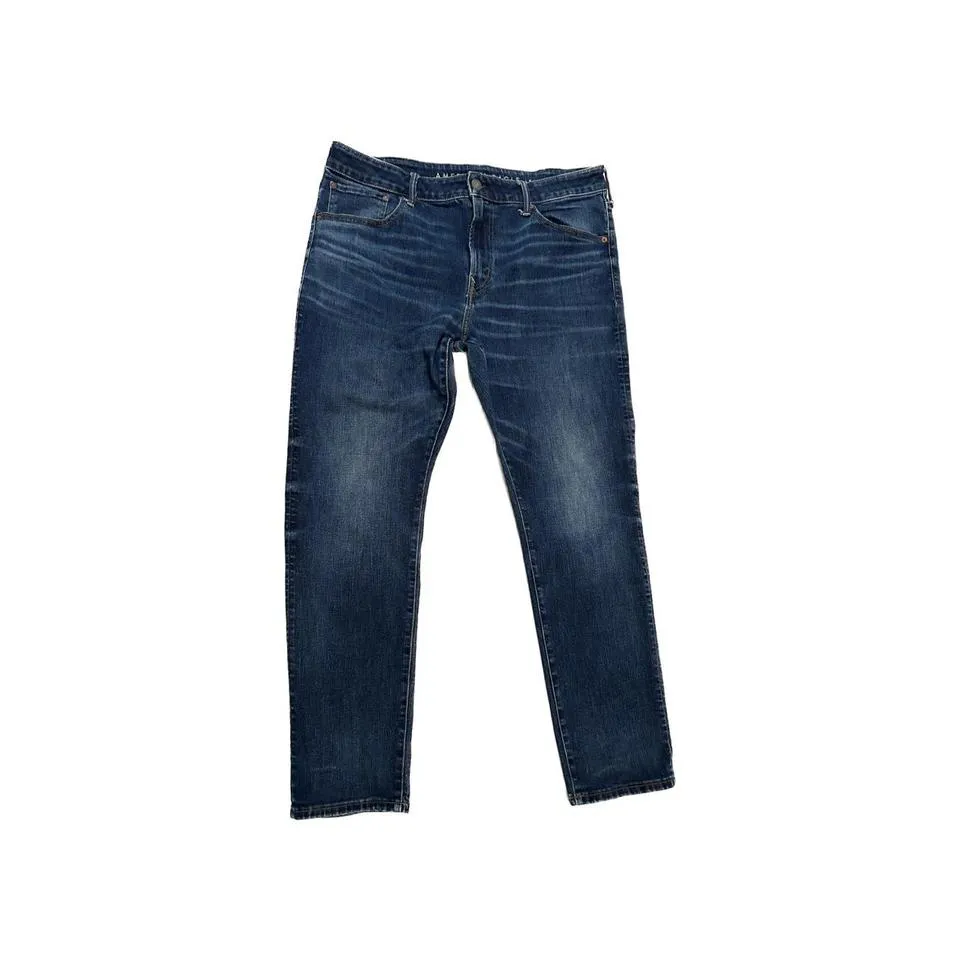 American Eagle Outfitters Men's Blue and Navy Jeans