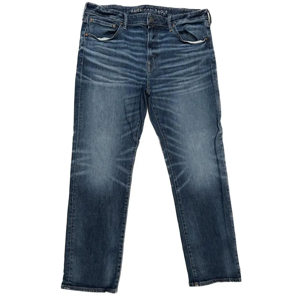American Eagle Outfitters Men's Navy and Blue Jeans