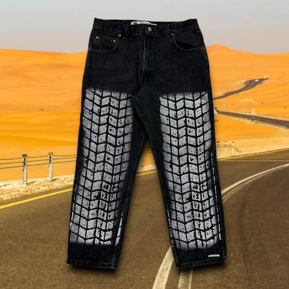 Arizona Men's Black and White Jeans