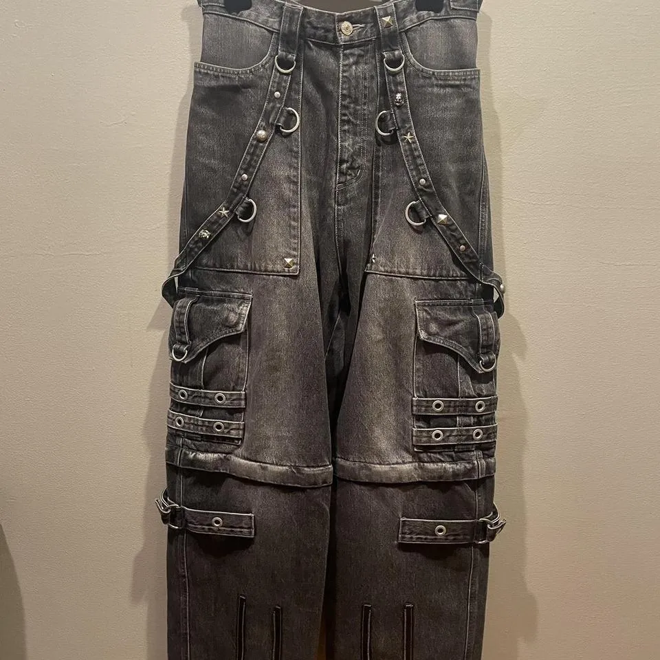 Balenciaga Men's Grey and Silver Jeans