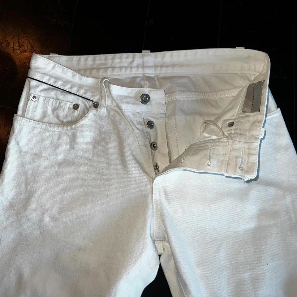 Balenciaga Men's White and Black Jeans