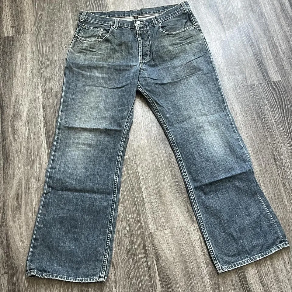 Banana Republic Men's Navy and White Jeans