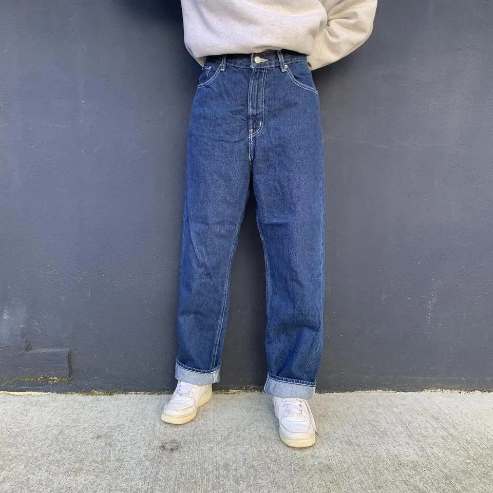 BDG Men's White and Blue Jeans