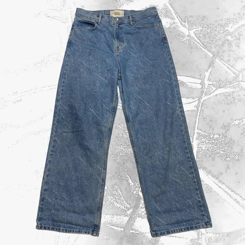 BDG Men's Blue and Navy Jeans