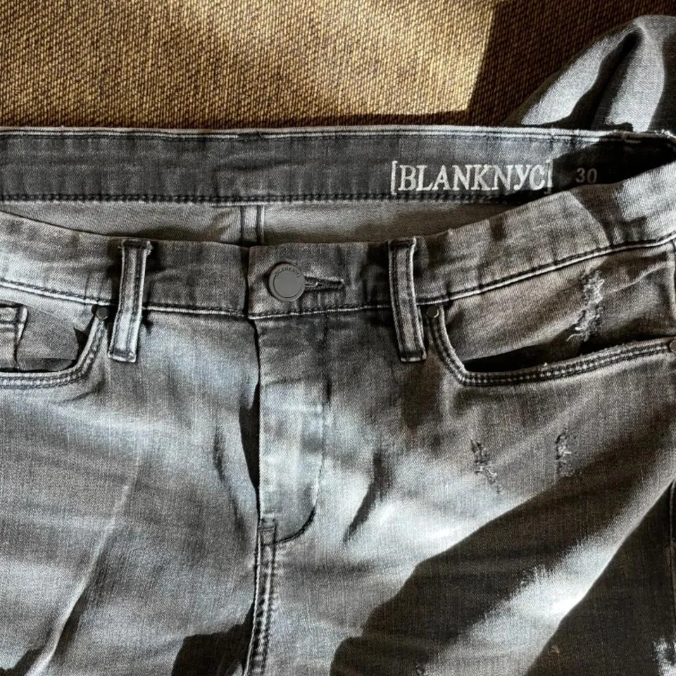 Blank NYC Men's Black and Grey Jeans