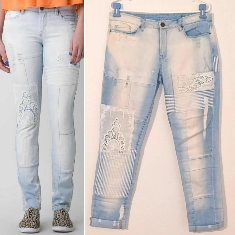 Blank NYC Men's Blue and White Jeans
