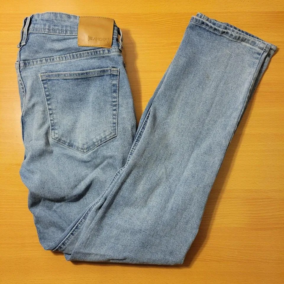 Blank NYC Men's White and Blue Jeans