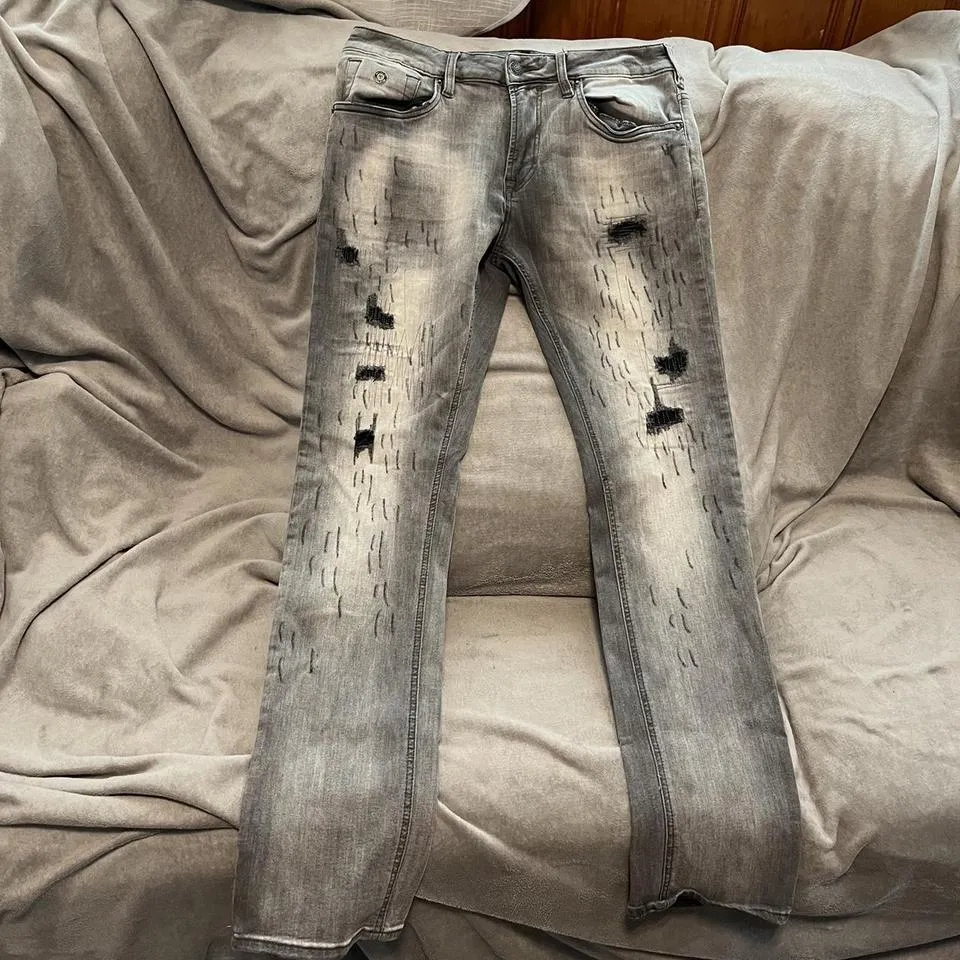 Buffalo David Bitton Men's Grey and Black Jeans