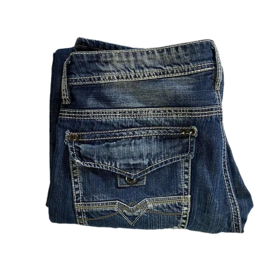 Buffalo David Bitton Men's Blue and White Jeans