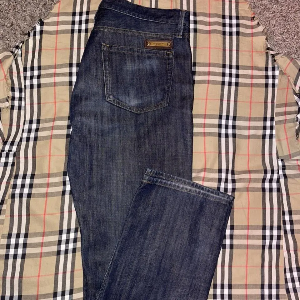 Burberry Men's Navy and Blue Jeans