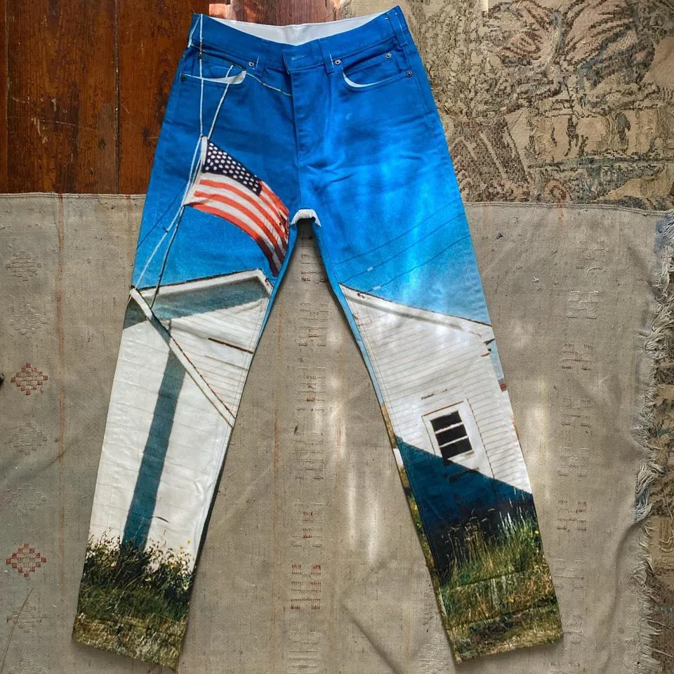 Calvin Klein Men's Blue and White Jeans