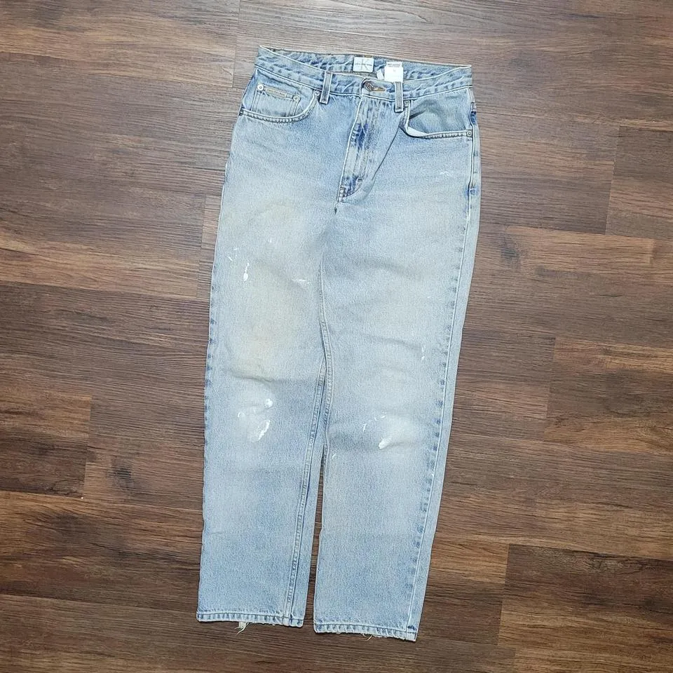Calvin Klein Men's Blue and White Jeans