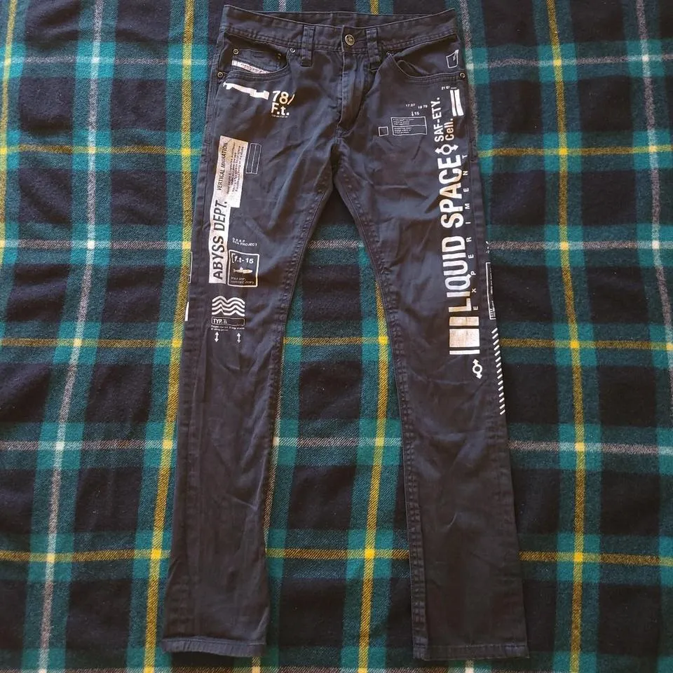 Diesel Men's Black and White Jeans