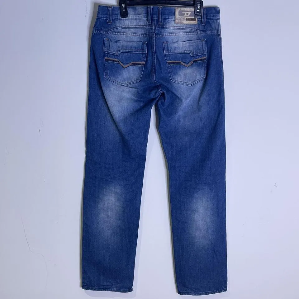 Diesel Men's Blue and Orange Jeans