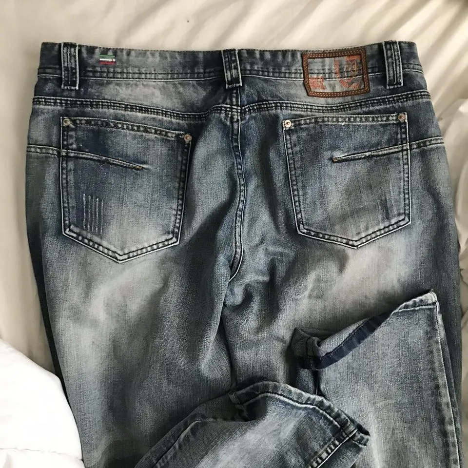 Diesel Men's Blue and Silver Jeans