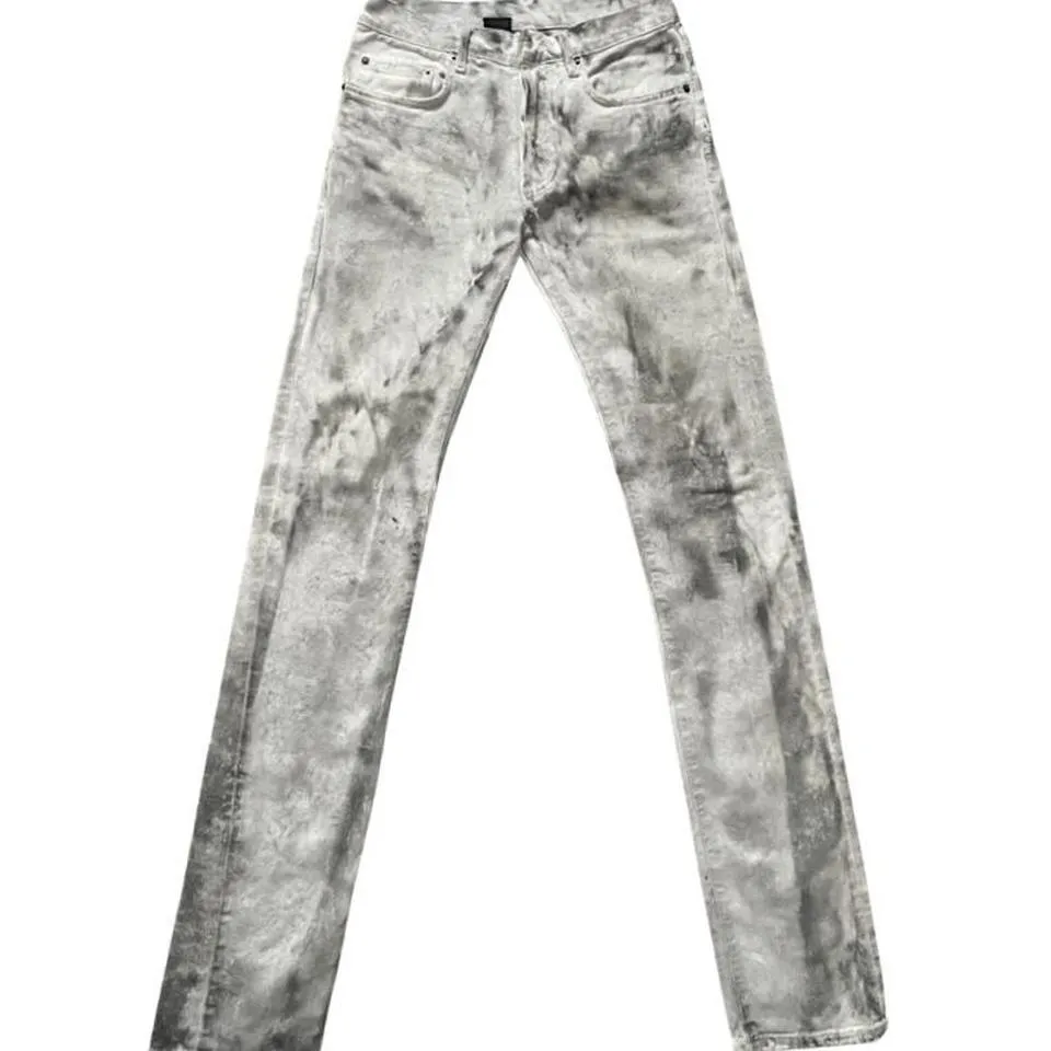Dior Men's White and Grey Jeans