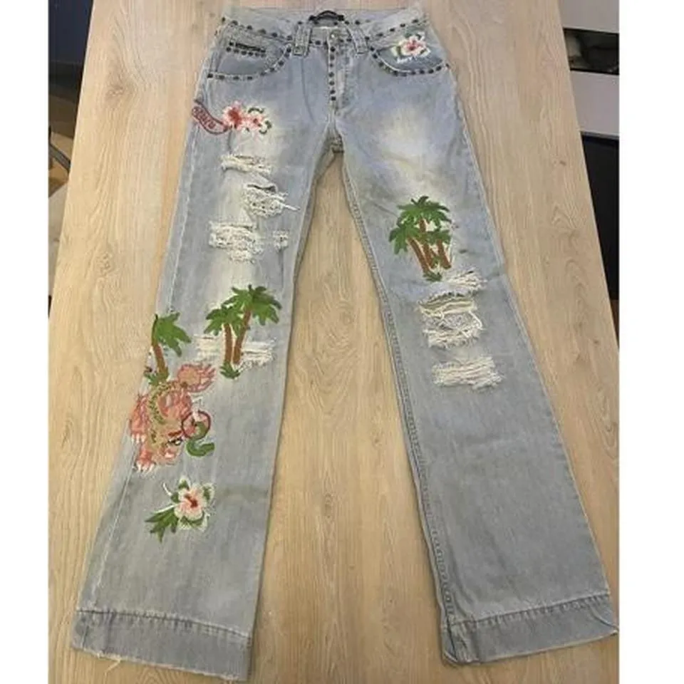 Dolce & Gabbana Men's Pink and Blue Jeans