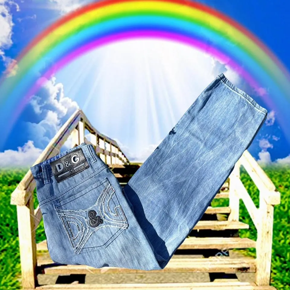 Dolce & Gabbana Men's Blue and Black Jeans