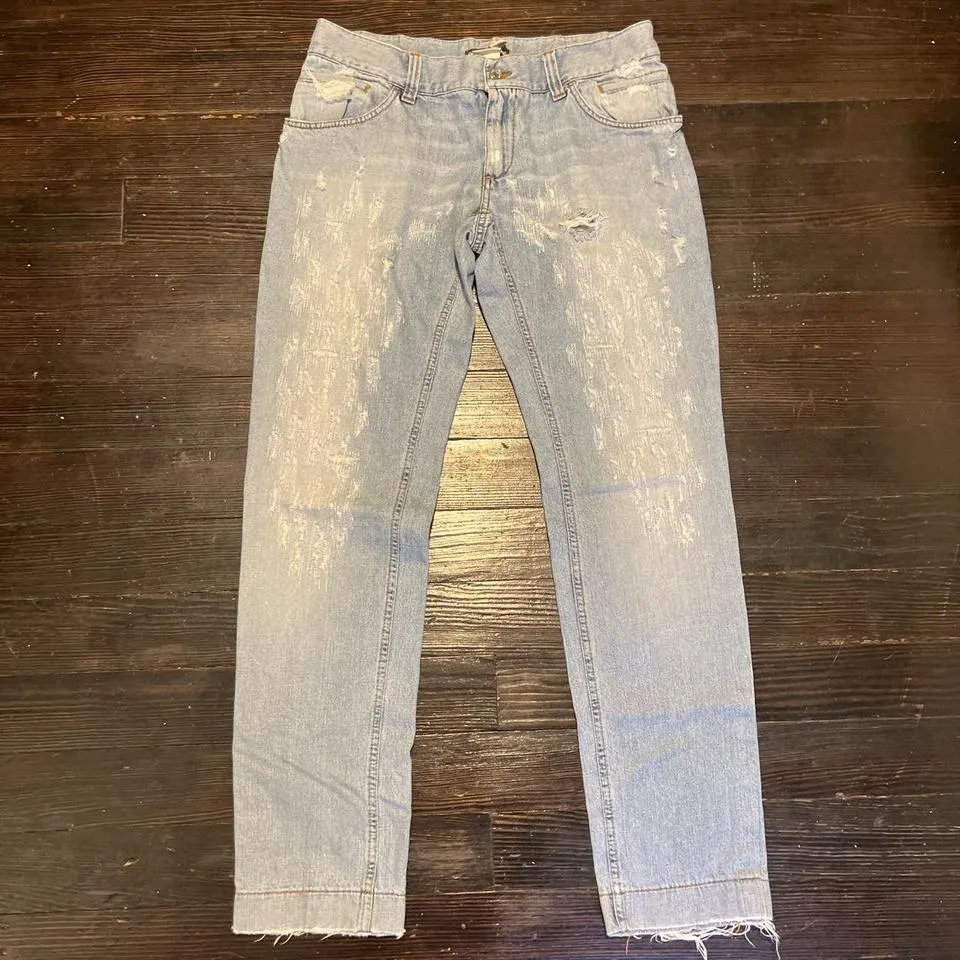 Dolce & Gabbana Men's Blue and White Jeans