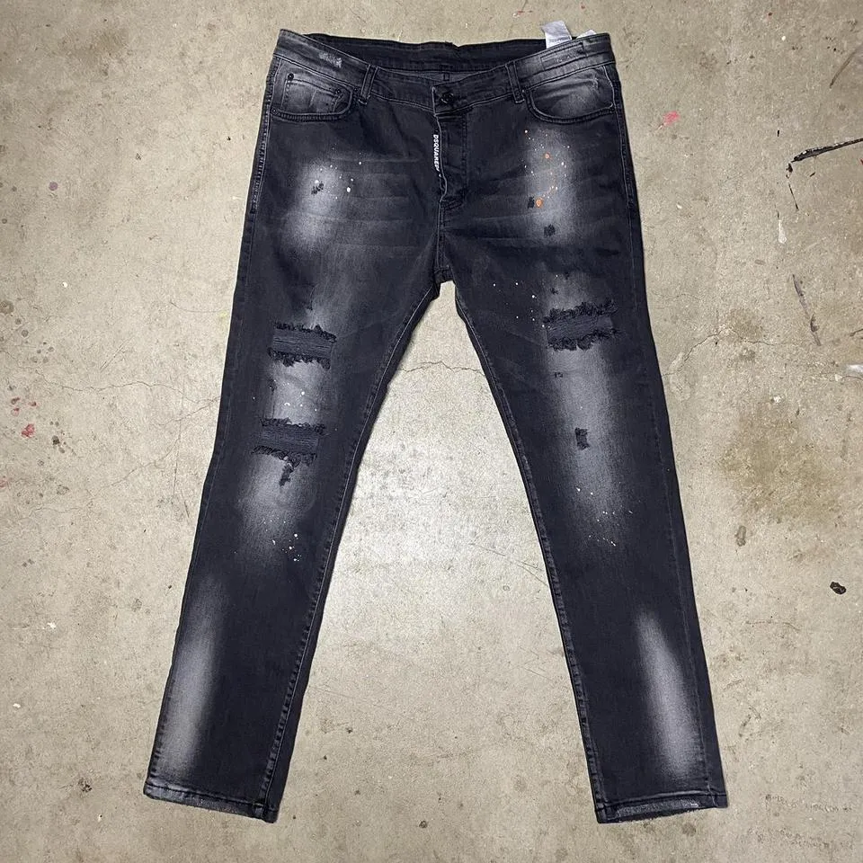 Dsquared2 Men's Black and Orange Jeans