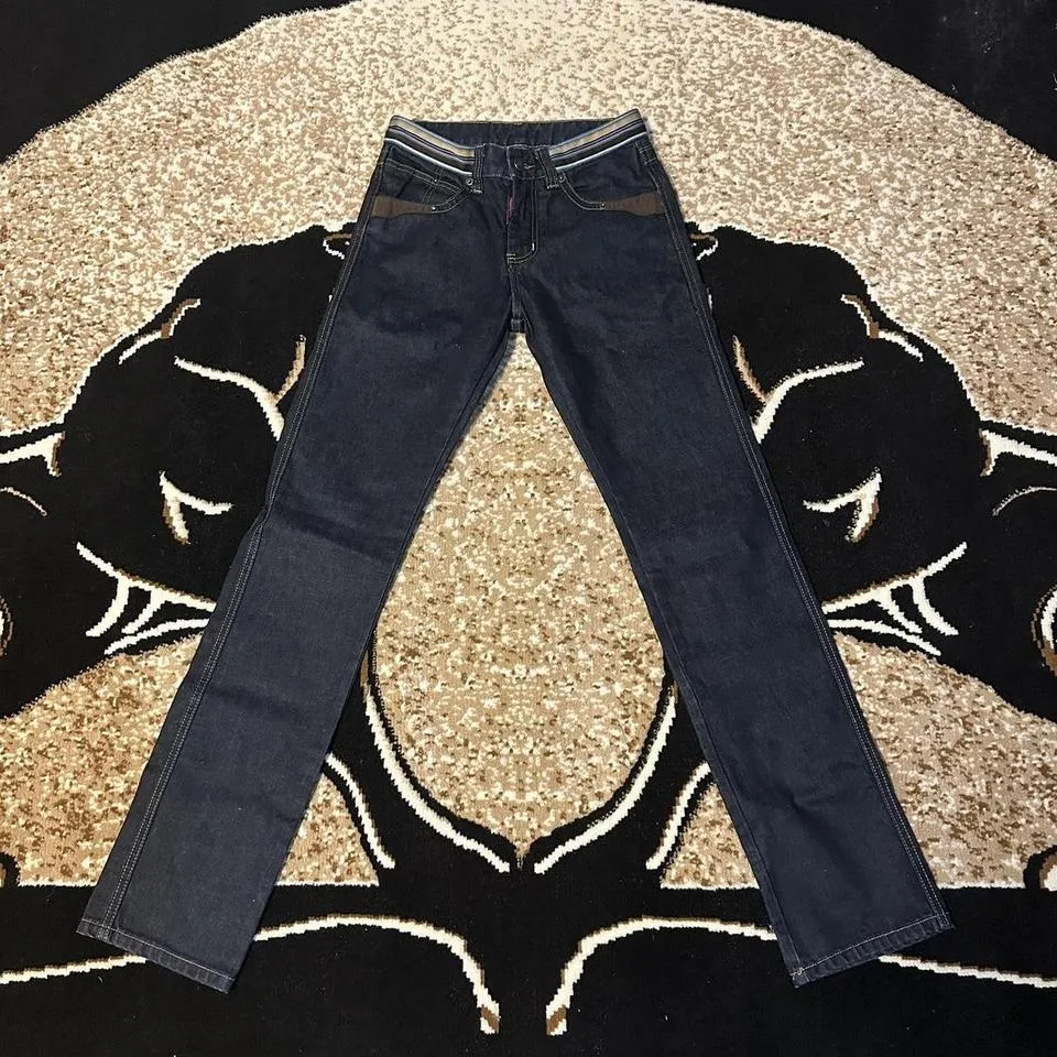 Dsquared2 Men's Navy and Brown Jeans