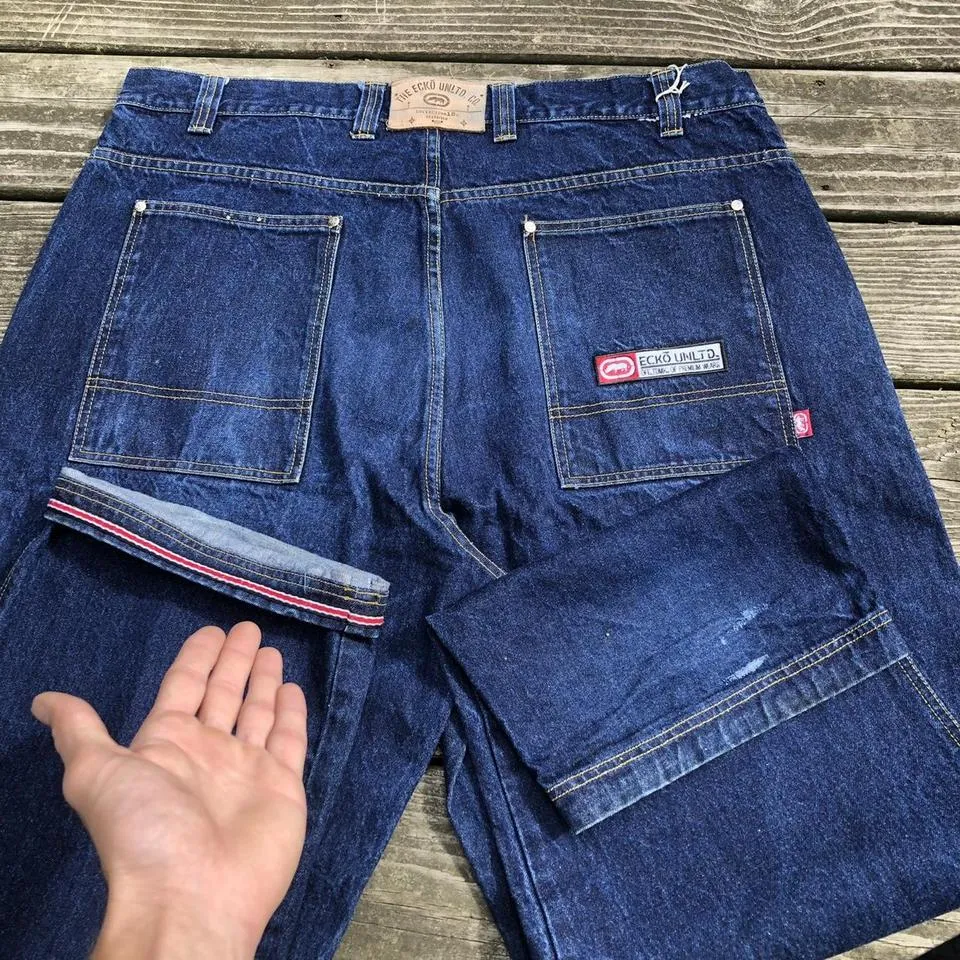 Ecko Unltd. Men's Navy and Red Jeans