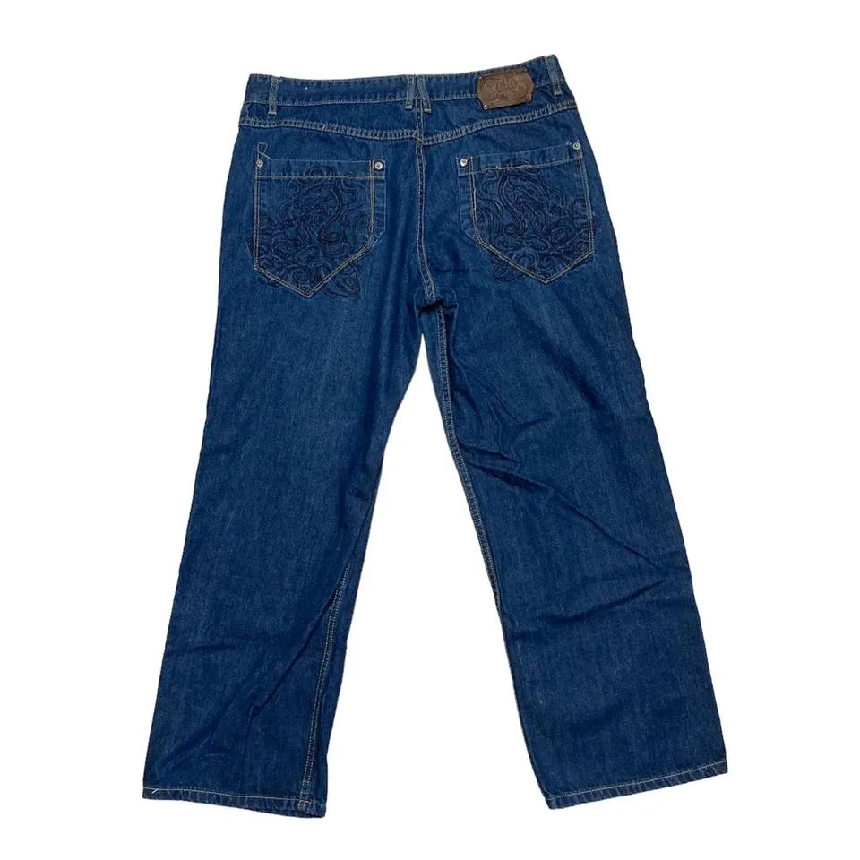 Ecko Unltd. Men's Blue and Black Jeans