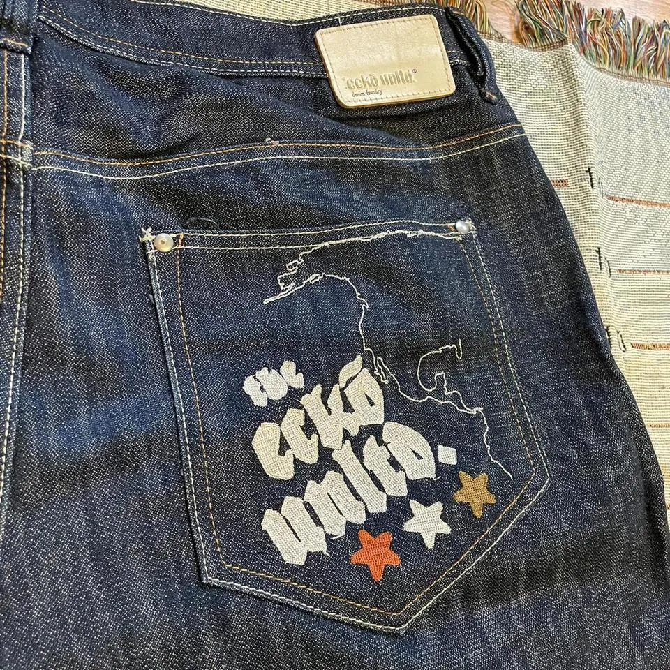 Ecko Unltd. Men's Navy and White Jeans