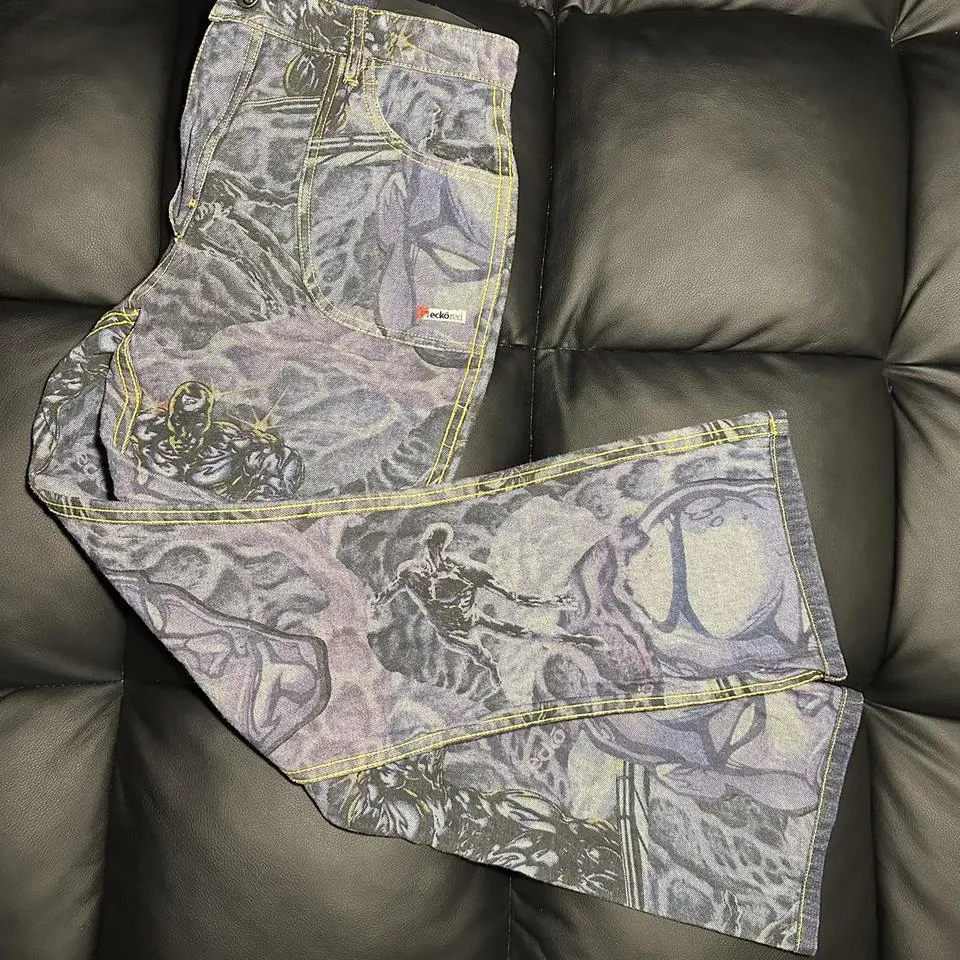 Ecko Unltd. Men's Blue and Silver Jeans