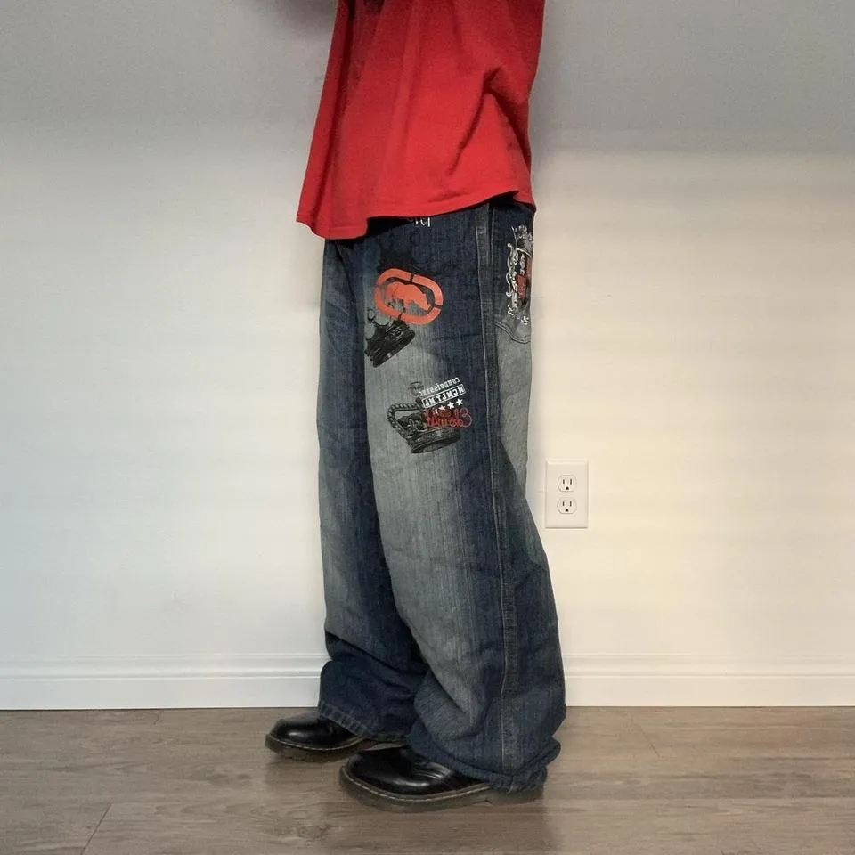 Ecko Unltd. Men's Blue and Red Jeans