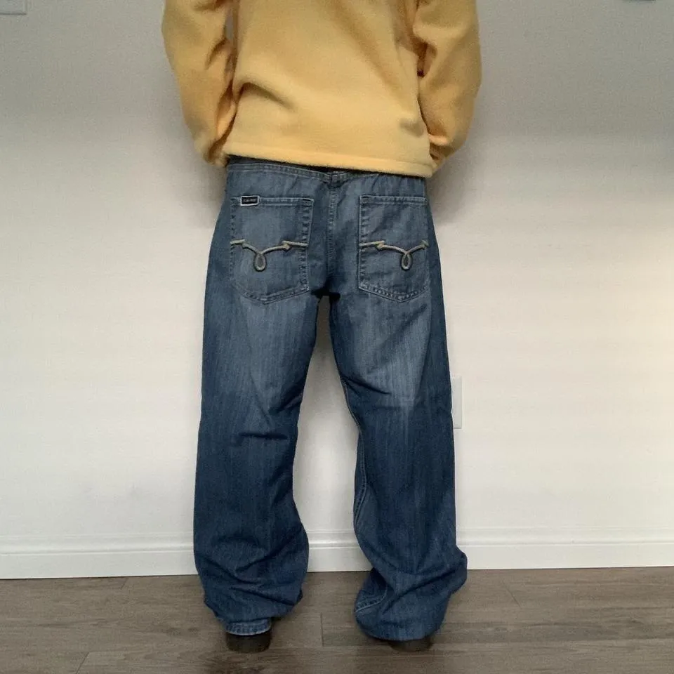 Ecko Unltd. Men's Blue and Cream Jeans