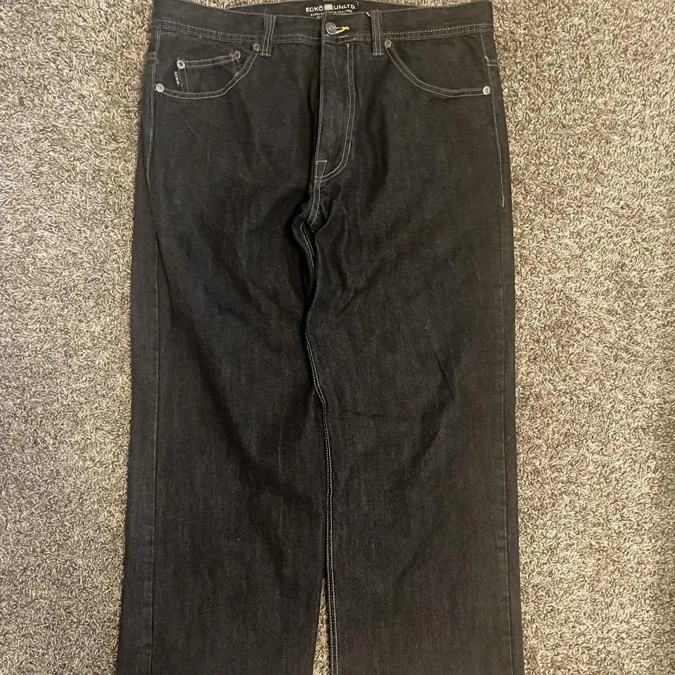 Ecko Unltd. Men's Black and Red Jeans