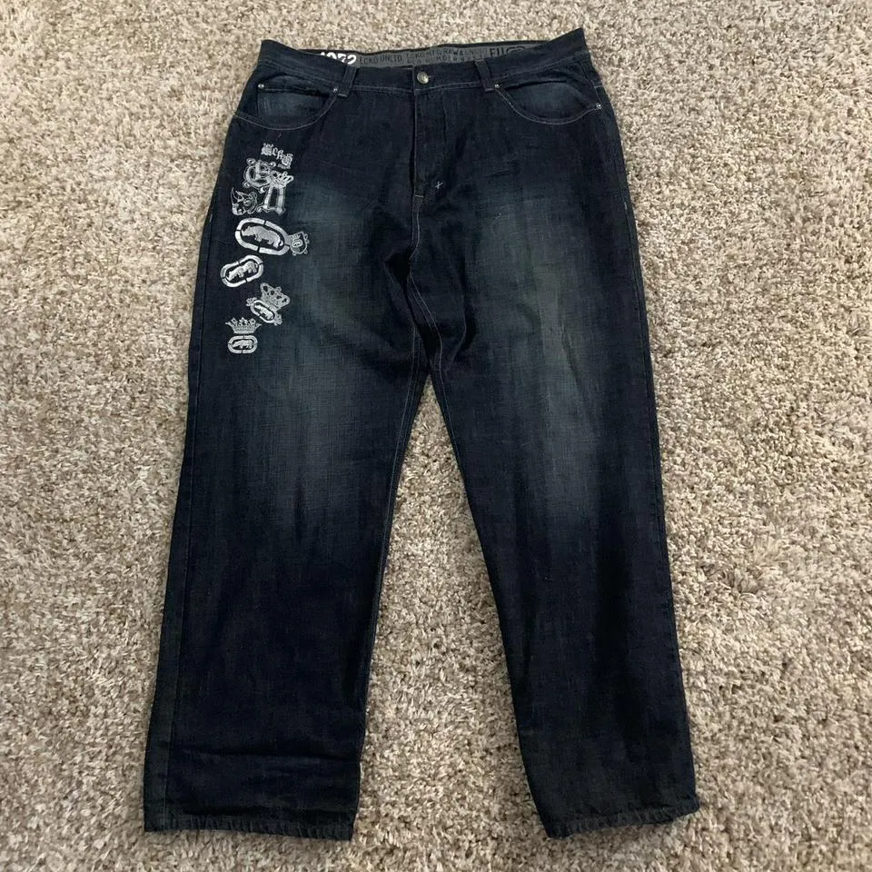 Ecko Unltd. Men's Navy and White Jeans