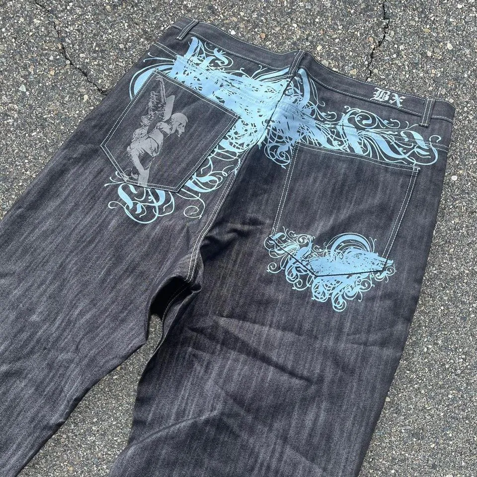 Ecko Unltd. Men's Blue and Black Jeans