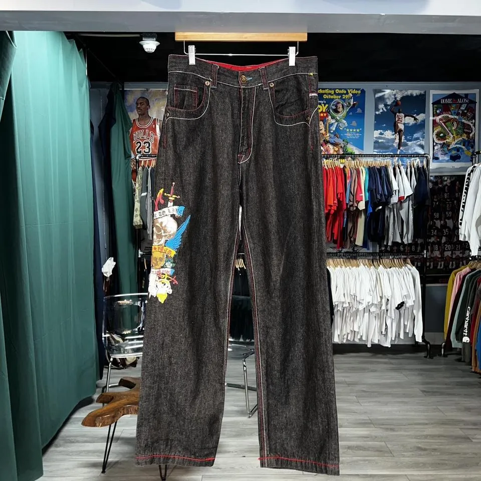 Ecko Unltd. Men's Black and Red Jeans