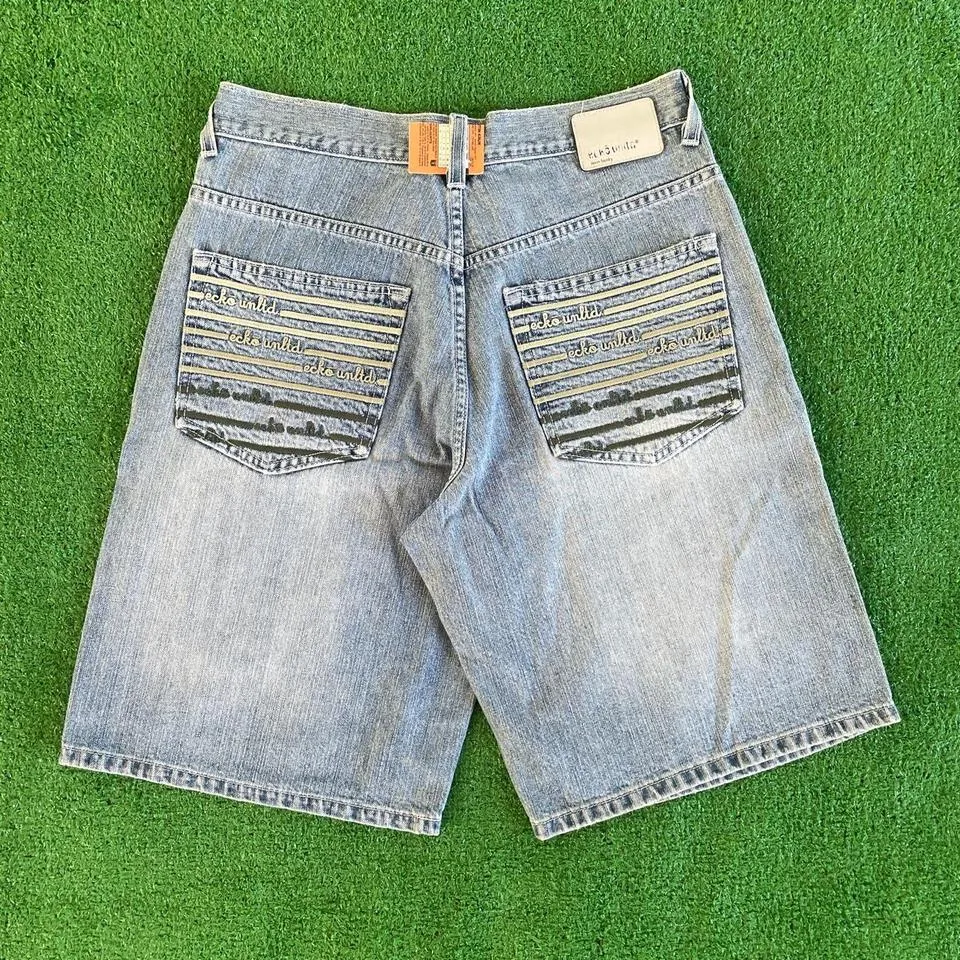Ecko Unltd. Men's Grey and Blue Jeans
