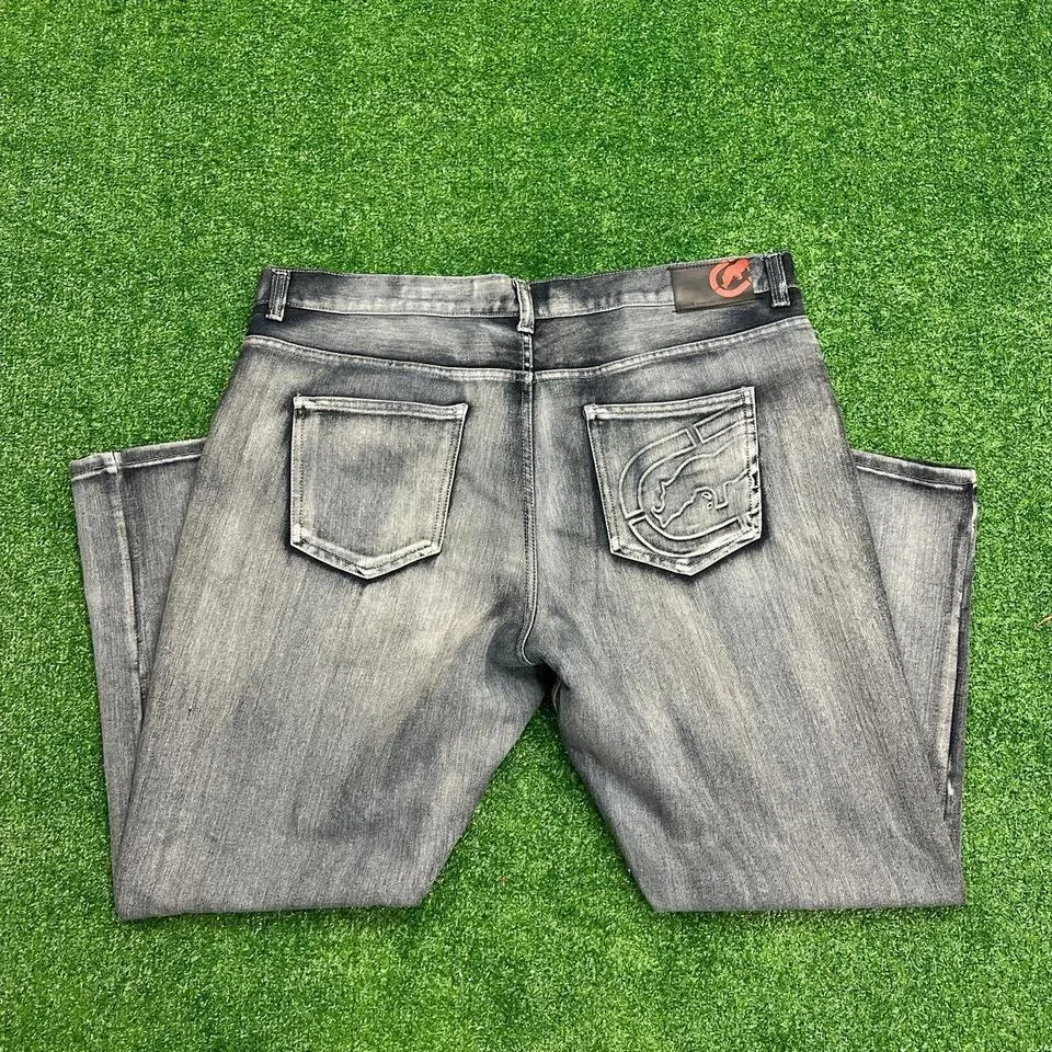 Ecko Unltd. Men's Grey and White Jeans
