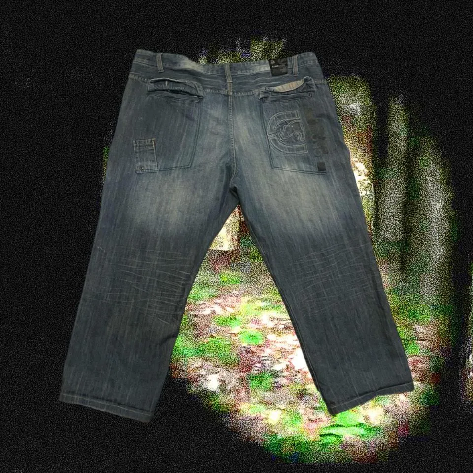 Ecko Unltd. Men's Grey and Blue Jeans